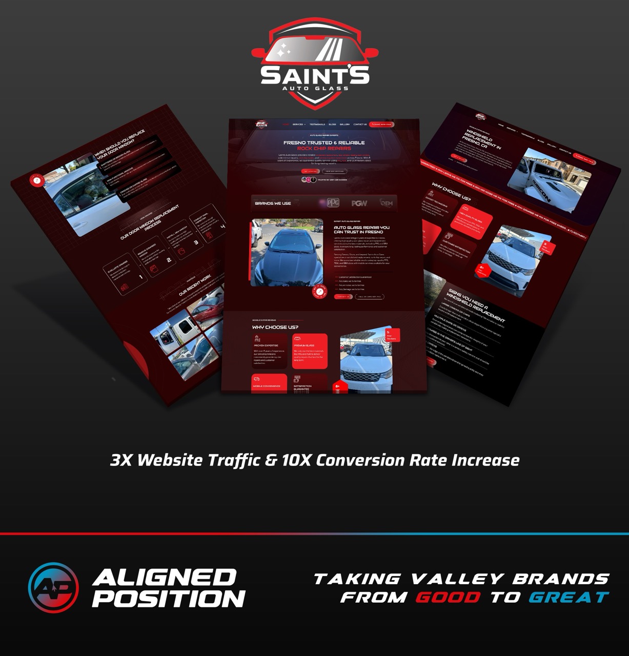 Website Design for Saint's Auto Glass in Fresno